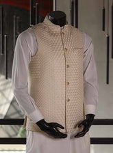 Sami Saeed Designer Raw Silk Stitched Waistcoat SS25DVC D-02345-FN